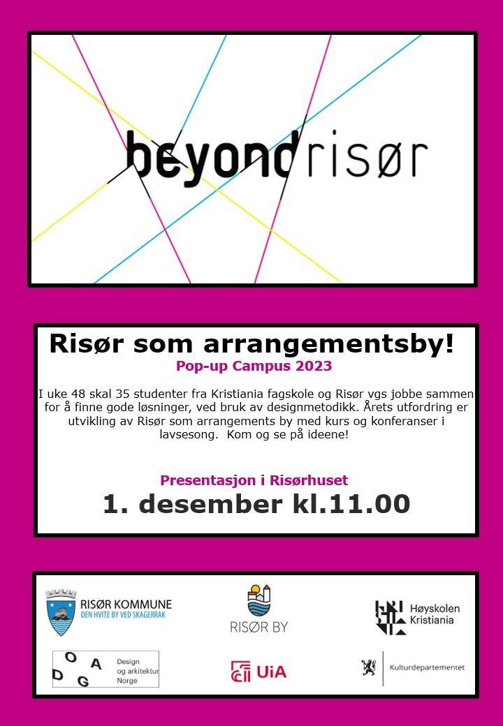 plakat som inviterer til å se presentasjon 1. desember klokka 11 i Risørhuset - Klikk for stort bilde